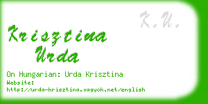 krisztina urda business card